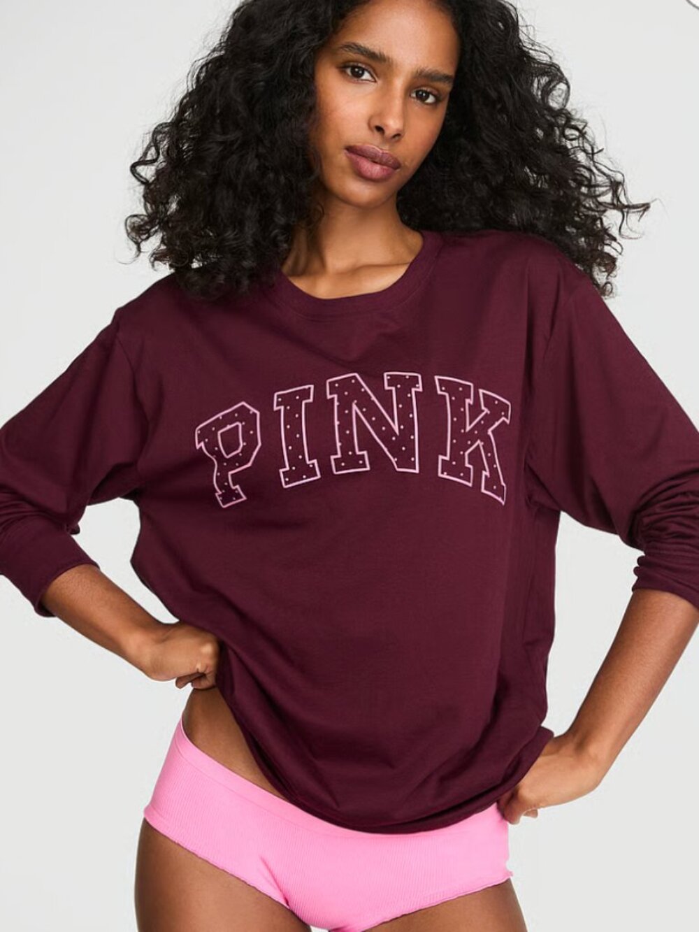 PINK Victoria's Secret Cotton Campus Long Sleeve - Medium - NWT